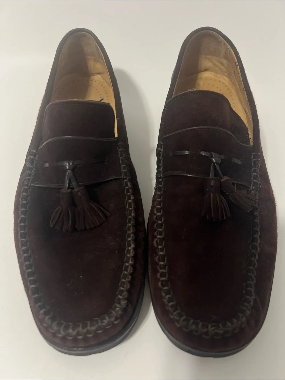 Johnston & Murphy Suede Slip on Business Casual Moccasin Loafer Brown Size 10